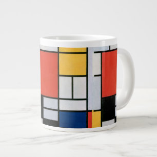 Piet Mondrian Composition Red Yellow Blue Print Giant Coffee Mug