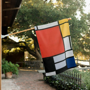 Piet Mondrian Composition Red Yellow Blue Print House Flag