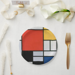Piet Mondrian Composition Red Yellow Blue Print Paper Plates