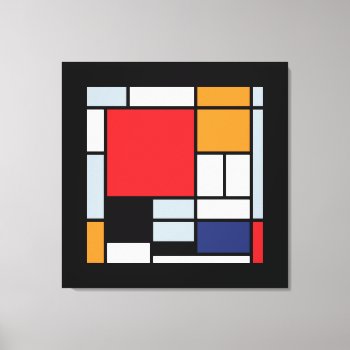 Piet Mondrian - Composition With Large Red Plane Canvas Print by ArtLoversCafe at Zazzle