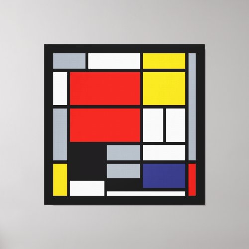 Piet Mondrian Composition with Large Red Plane Canvas Print