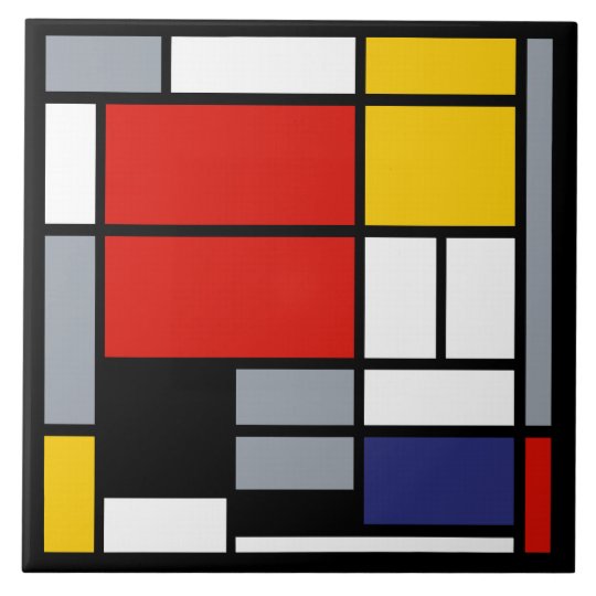 Piet Mondrian, Composition with Large Red Plane Ceramic Tile | Zazzle.com