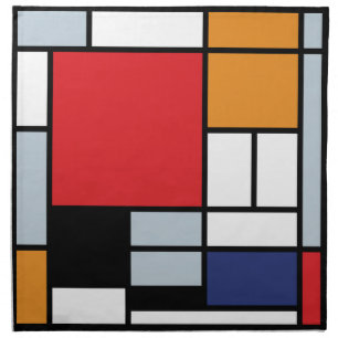 Piet Mondrian - Composition with Large Red Plane Cloth Napkin