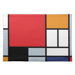 Piet Mondrian - Composition with Large Red Plane Cloth Placemat