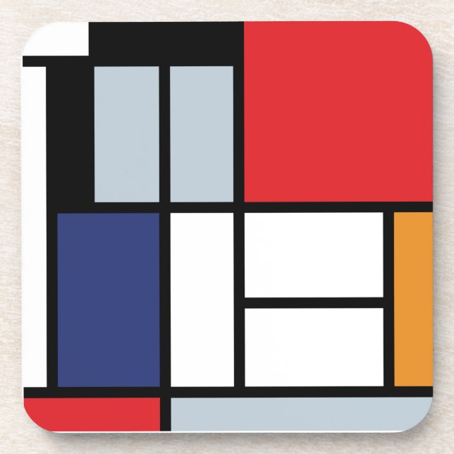 Piet Mondrian - Composition with Large Red Plane Drink Coaster (Front)