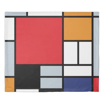 Piet Mondrian - Composition With Large Red Plane Duvet Cover by ArtLoversCafe at Zazzle