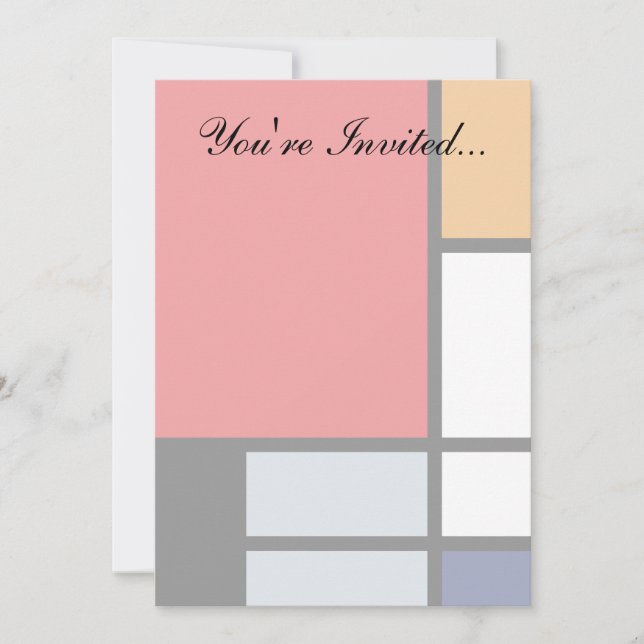 Piet Mondrian - Composition with Large Red Plane Invitation (Front)