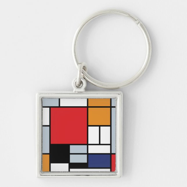 Piet Mondrian - Composition with Large Red Plane Keychain (Front)