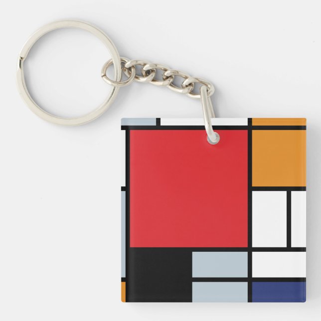 Piet Mondrian - Composition with Large Red Plane Keychain (Front)