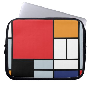 Piet Mondrian - Composition With Large Red Plane Laptop Sleeve by ArtLoversCafe at Zazzle