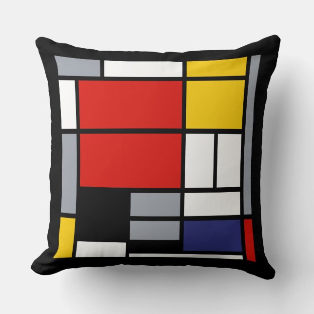 Piet Mondrian, Composition with Large Red Plane Throw Pillow (Front)