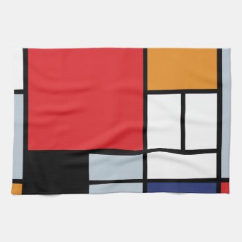 Piet Mondrian - Composition With Large Red Plane Towel by ArtLoversCafe at Zazzle
