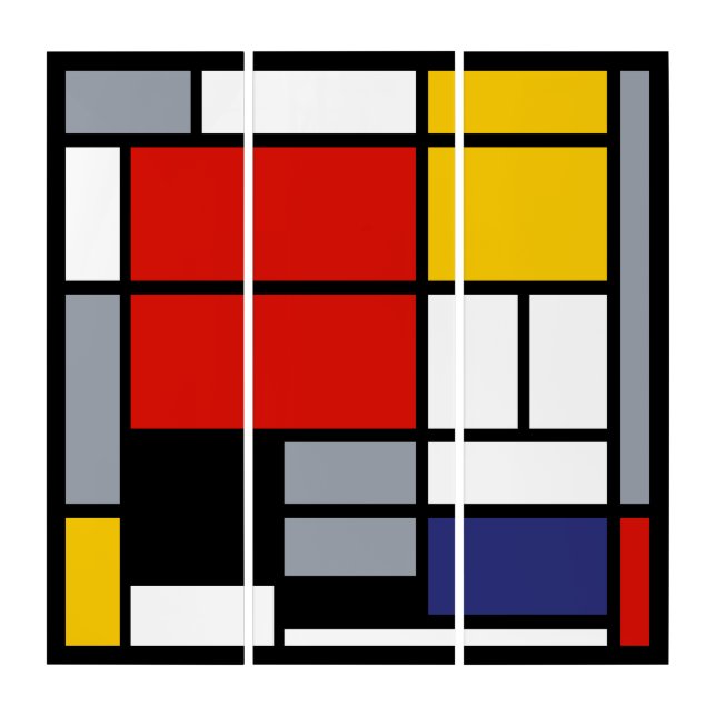 Piet Mondrian, Composition with Large Red Plane Triptych (Front)