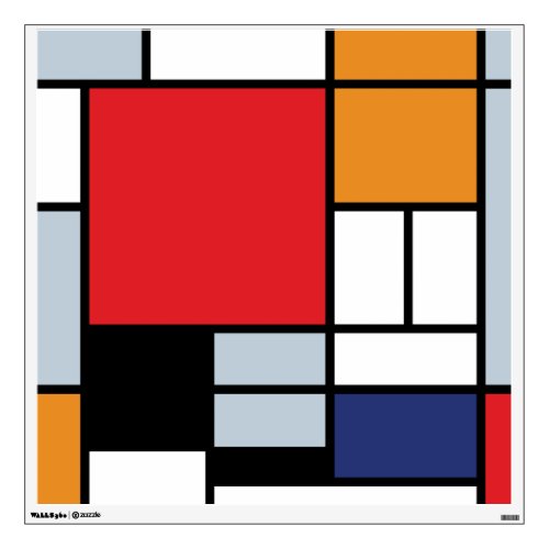 Piet Mondrian _ Composition with Large Red Plane Wall Sticker