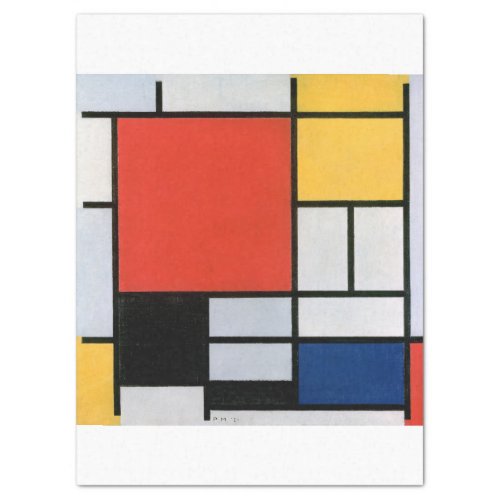 Piet Mondrian  Composition with Red Yellow Blue Tissue Paper