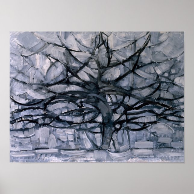 Piet Mondrian Famous Painting The Gray Tree Poster (Front)