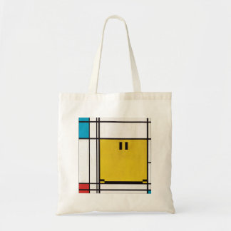 piet mondrian happy face bag