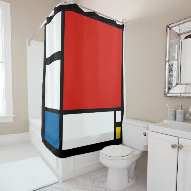 Piet Mondrian, Large Composition ii Shower Curtain (In Situ)