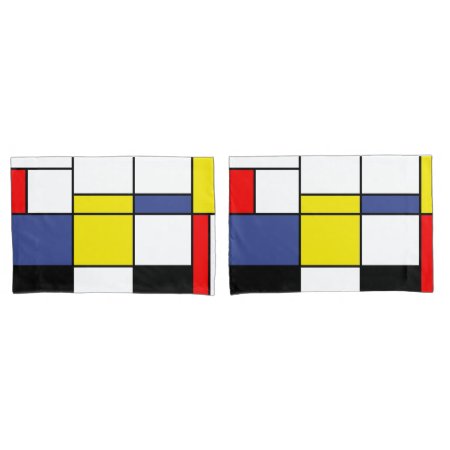 Piet Mondrian Minimalist Pillowcase