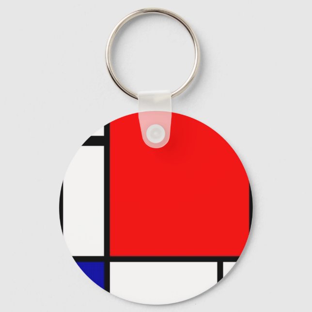 Piet Mondrian - Neoplastic Art Keychain (Front)