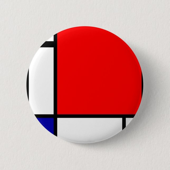 Piet Mondrian - Neoplastic Art Pinback Button (Front)