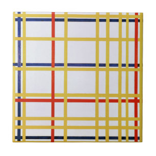 Piet Mondrian New York City I Abstract Art Ceramic Tile