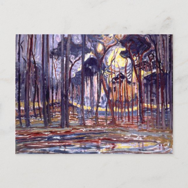 Piet Mondrian painting, Forest Postcard (Front)
