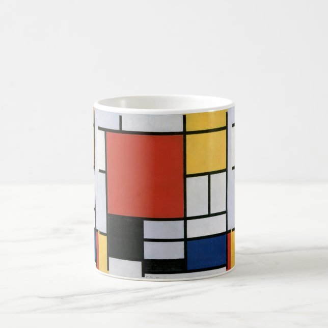 Piet Mondrian Red Blue Yellow Abstract Art Coffee Mug (Center)