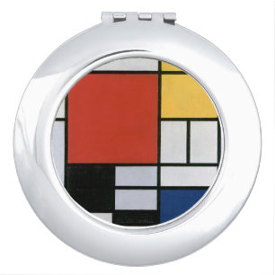 Piet Mondrian Red Blue Yellow Abstract Art Compact Mirror