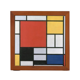Piet Mondrian Red Blue Yellow Abstract Art Desk Organizer
