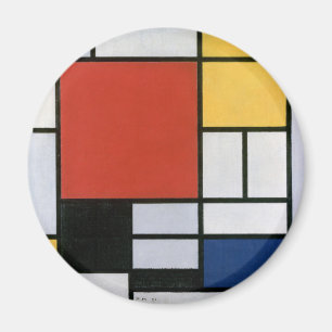 Piet Mondrian Red Blue Yellow Abstract Art Magnet
