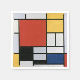 Piet Mondrian Red Blue Yellow Abstract Art Napkins