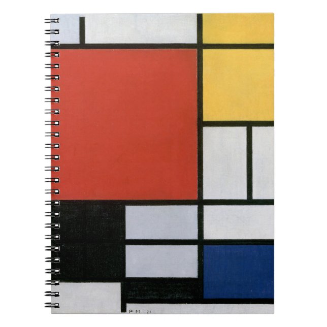 Piet Mondrian Red Blue Yellow Abstract Art Notebook (Front)