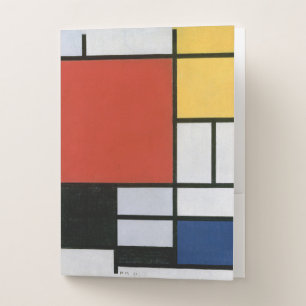 Piet Mondrian Red Blue Yellow Abstract Art Pocket Folder