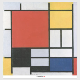 Piet Mondrian Red Blue Yellow Abstract Art Sticker
