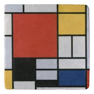 Piet Mondrian Red Blue Yellow Abstract Art Trivet