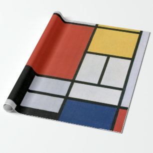 Piet Mondrian Red Blue Yellow Abstract Art Wrapping Paper
