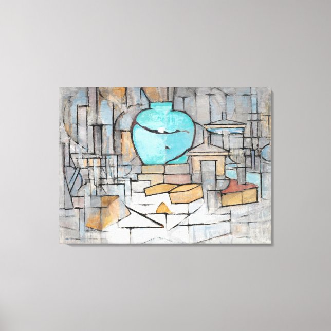 Piet Mondrian Still Life with Gingerpot II Canvas Print (Front)