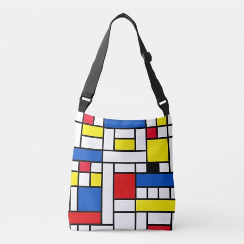 Piet Mondrian Style Abstract Art Crossbody Bag