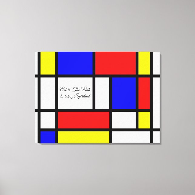 Piet Mondrian Style Art Quote or Your Text Canvas Print (Front)