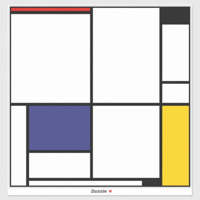 Piet Mondrian, Tableau 1 Sticker (Sheet)