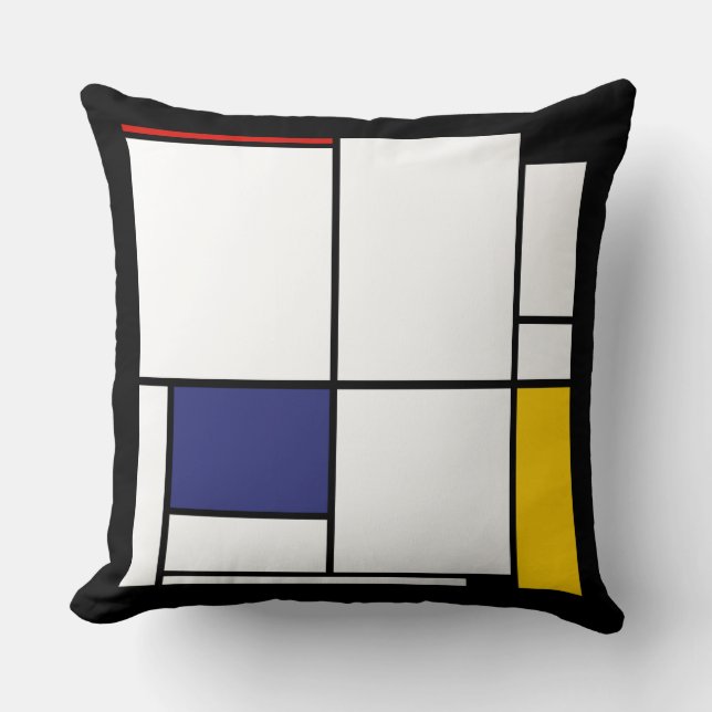 Piet Mondrian, Tableau 1 Throw Pillow (Front)