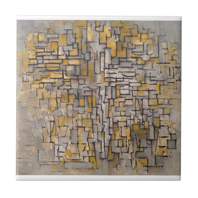 Piet Mondrian Tableau No 2 Composition No VII 1913 Ceramic Tile (Front)