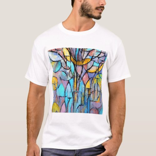 Piet Mondrian Trees T_Shirt