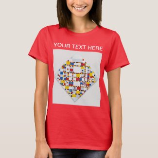 Piet Mondrian Victory Boogie Woogie Red T-Shirt