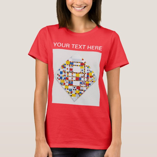 Piet Mondrian Victory Boogie Woogie Red T-Shirt (Front)