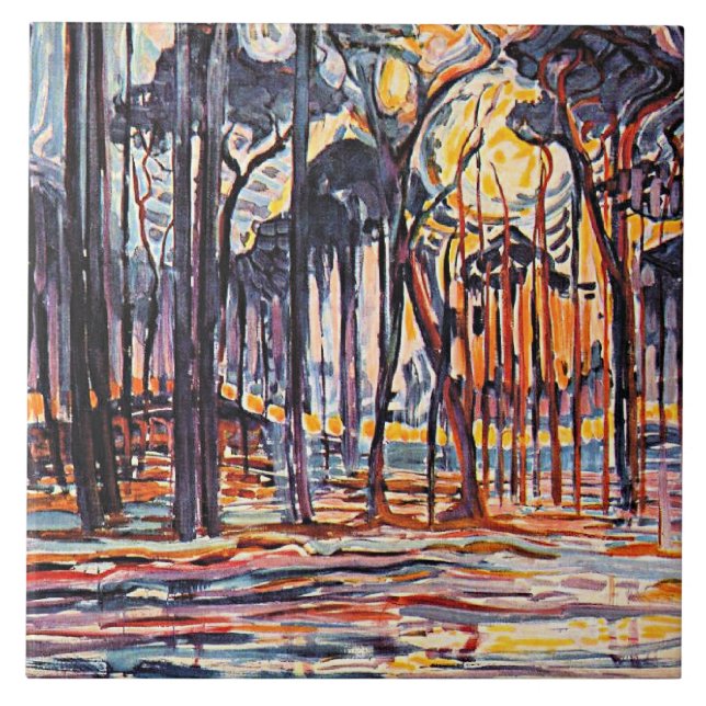Piet Mondrian, Woods Near Oele, Ceramic Tile (Front)