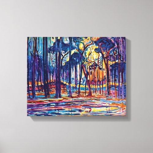 Piet Mondrian _ Woods Near Oele Fine Art Painting Canvas Print