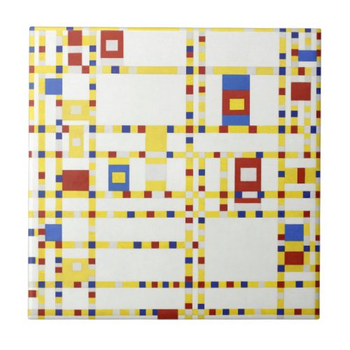 Piet Mondrians Broadway Boogie Woogie 1942 Ceramic Tile