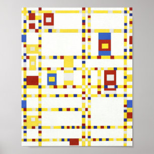 Piet Mondrian's Broadway Boogie Woogie 1942 Poster